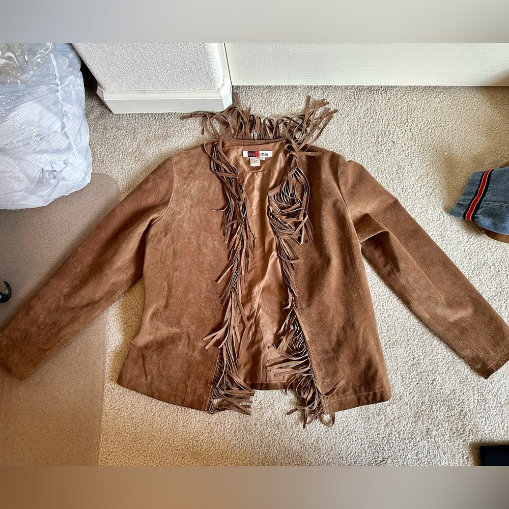 Vintage Brown fringe leather jacket